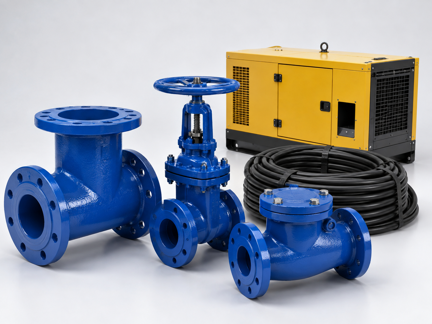 Representative ductile iron flanged fitting and valve products